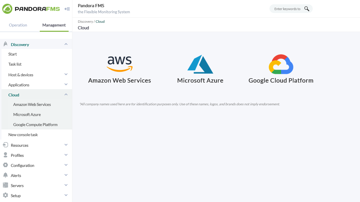 screenshot of Pandora FMS
